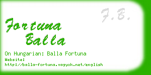 fortuna balla business card